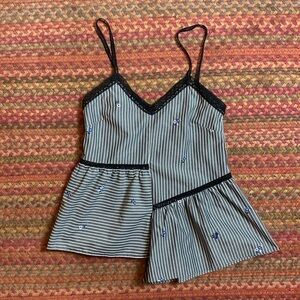 C.A.S CLOTH AND STEEL PARALLEL STRIPE ASYMMETRICAL BLOUSE CAMI WESTERN